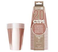 Original Cup Paquete de 20 vasos de papel originales oficiales de oro rosa | Vasos de Papel Americanos Oro Rosa 53cl | Vasos de papel reciclables ultrarresistentes