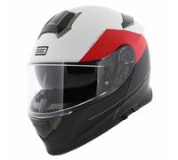 Original Delta Basic Casco Virgen Rojo Negro Blanco Mate - Modular Flip Up Mo...