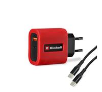 Original Einhell cargador rápido USB (65 W, adaptador de red con USB-C+USB-A, in able USB-C, fuente de alimentación de equipos, accesorios para estación de energía con batería TE-ES 18/150/1 Li-C)
