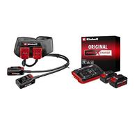 Original Einhell Cinturón de batería GE-PB 36/18 Li Power X-Change para potencia de 18 y 36 V,150 cm + Einhell Original Starter Kit 2 x 4 Ah Battery and Twincharger 18 V