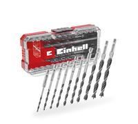 Einhell Juego de 10 brocas para madera S-CASE 10 — doble espiral, acero C45, vástago E 6,3