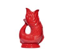 Original Gluckigluck - Jarra de cerámica roja con texto "The Glucksende Original Guggle Jugs Inglés"