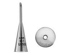 ORIGINAL KAISER - Boquilla de Llenado 4 mm, Boquilla para Manga Pastelera, Accesorio para Jeringa de Llenado, Acero Inoxidable, Sin Pliegues Ni Bordes
