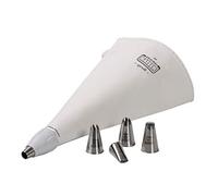 ORIGINAL KAISER - Juego 7 Piezas Manga Pastelera, Acero Inoxidable Cromargan, Blanco