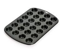 ORIGINAL KAISER - Molde 24 Mini Magdalenas, Molde para Mini Muffins de 38 x 27, Acero con Revestimiento Antiadherente, Negro
