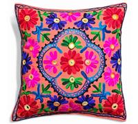 Original Kikan Suzani - Fundas de cojín con Bordado, Multicolor - 40 x 40 cm (Naranja)