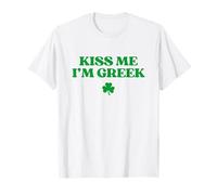 Original Kiss Me I'm Greek Shirt Funny St Patricks Day Camiseta