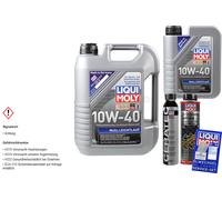 Original Liqui Moly Set 6L MoS2 Leichtlauf 10W-40 Cera Tec Aceite Lodo Limpieza