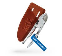 Original LÖWE 5, edición 100 aniversario - Tijeras de jardín profesionales de yunque 5.100 de metal con hoja de acero inoxidable y antiadherente junto con funda de cuero hecha a mano