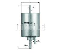 Original MAHLE Filtro de Combustible KL 570 Fuel Filtro