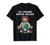 Original Master Builder Funny Jesus Christian Faith Camiseta gráfica económica, Hombre, Negro, M