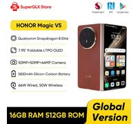 Original nuevo HONOR Magic V5 versión Global 5G plegable LTPO OLED 120Hz pantalla 7,92 "50MP cámaras Snapdragon 8 Elite 5820mAh 66W Ivory White
