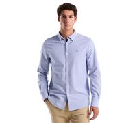 Original Penguin Ecovero Oxford - Camisa elástica de Manga Larga con Botones para Hombre, Azul De Amparo, L