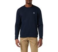 Original Penguin L/S Sticker Pete Fleece Crew Sudadera, Zafiro Oscuro, L para Hombre