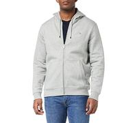 Original Penguin L/S Sticker Pete-Sudadera con Capucha de Forro Polar con Cremallera Completa, Brezo de Lluvia, L para Hombre