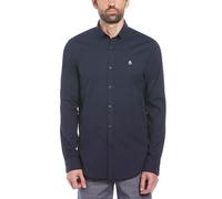 Original Penguin Men's Ecovero Oxford Stretch Shirt Long Sleeve Camisa Abotonada, Zafiro Oscuro, XL para Hombre