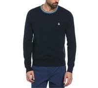 Original Penguin Suéter de cuello redondo para hombre, Zafiro oscuro., S