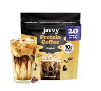 Original Protein Iced Coffee - Proteína de suero de leche premium y cafés helados instantáneos - Café frío 100% natural - Cero sabores artificiales y edulcorantes, 0.03 onzas de cafeína por porción