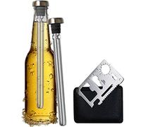 Original Regalo 2 Enfriadores de Botella Cerveza y Abridor Multifunción - Accesorio Utensilio Acero Inoxidable, Idea San Valentín Cumpleaños Hombre Padre Amigo Divertido Frikis Especiales