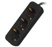 Lanberg Regleta 3 tomas Schuko Negra, 1,5 m