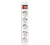 Regleta 5 tomas Interruptor (3M) - Blanco