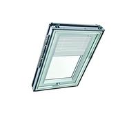 Original Roto Jalousette ZJA para tragaluz roto, riel de guía de Aluminio Plateado, para tragaluz roto, Serie Designo R6/R8, i8 y Classic K 64/84 con tamaño 134/140 13/14, Color Blanco