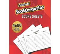 Original Scattergories Score Sheets: 130 Large Print Refill Sheets For Playing Scattergories Board Game - Size 8.5 x 11in