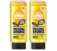 Original Source Gel de ducha de limón y árbol de té, fragancia 100% natural, vegano, libre de crueldad, sin parabenos, botella grande, 750ml (Paquete de 2)