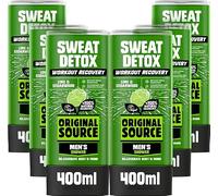 Original Source Gel de Ducha Detox del Sudor Recovery para Entrenamiento Masculino, Vegano,Fragancia 100% Natural, Gel de Ducha para Hombre, Pack Múltiple de 6 x 400 ml