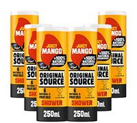 Original Source Gel de ducha Mango con fragancia 100% natural, gel de ducha vegano, sin parabenos, limpiador corporal para ducha, multipack de 6 x 250 ml