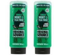 ORIGINAL SOURCE Gel de ducha XXL Mint & Tea Tree, 2 x 750 ml