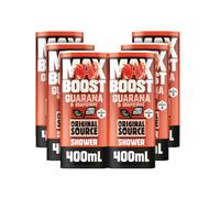 Original Source MAX BOOST Gel de Ducha Guaraná y Pomelo con Fragancia 100% Natural, Gel de Ducha Vegano, Lavado Corporal Sin Parabenos, Paquete de 6 x 400 ml