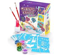 Original Stationery Estudio de tatuajes con purpurina, brillantes tatuajes temporales y coloridos para niños, impresionante actividad familiar y juguetes divertidos para niñas