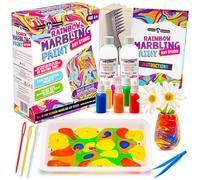 Original Stationery Kit Arcoíris de Arte Marmolado con Pinturas, Rainbow Marbling Kit Efecto Mármol - Kit de Pintura para Niños - Arte y Manualidades Infantiles Regalos Niños Niñas