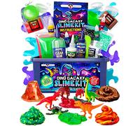 Original Stationery Kit de Slime Galaxia de Dinosaurios para Niños, Kit de Slime Que Brilla en la Oscuridad con Juguetes de Dinosaurios y Complementos Increíbles