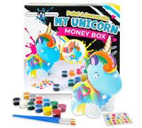Original Stationery Regalos para Niñas- Hucha Unicornio para Pintar - Kit Pintura para Niñas y Accesorios Infantiles -Pinceles, Colores y Gemas - Cumpleaños Niños