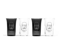Original Stormtrooper Shot Glasses Set of 4, Transparent & Black, for Tequilla,
