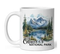 Original Taza de porcelana china Parque Nacional Glaciar Montana Gracioso Taza de motivo temporal 330ML para Regalo de jubilación,Estudio,Cafetería,Regalo de cumpleaños