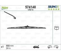 VALEO Silencio Escobilla - VM15 - Escobilla de Limpiaparabrisas Convencional de Alto Rendimiento con Rampa para Lavaparabrisas - 600 mm - Delantera - 1 Escobilla - 574140