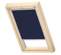 Original VELUX Cortina de Oscurecimiento para Ventanas de Techo CK04, Azul con guía Lateral Gris