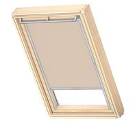 Original VELUX Cortina de Oscurecimiento para Ventanas de Techo CK04, Beige Oscuro con guía Lateral Gris