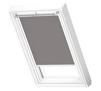 Original VELUX Cortina de Oscurecimiento para Ventanas de Techo MK08, Gris con guía Lateral Blanca