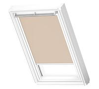 Original VELUX Cortina de Oscurecimiento para Ventanas de Techo P10, Beige Oscuro con guía Lateral Blanca