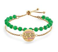 Original verde pulseras para hermanas, Doble Capa de Pulsera Mujer Hermana Acero Inoxidable, Regalo Cumpleaños Hermana Ajustable 17+ 5 cm (ADMITELO la mejor QueTE PUDO PASAR es Que YO Sea tu HERMANA)