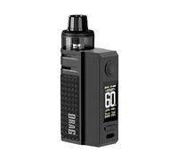 Original VOOPOO Drag E60 Kit 60W Vape 2550mAh Battery 4.5ml PnP Pod II Cartridge fit PnP-TW30 PnP-TW20 Coil Electronic Cigarette (Carbon Fiber)