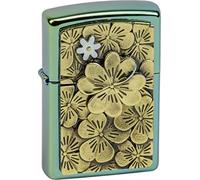 Original Zippo Mechero Trick Golden Clover / Leave Limitada En 1000 Piezas, En Pequeño Framebox