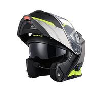 ORIGINE Casco de Moto Modular Bluetooth homologado ECE Voice Dial Casco de Moto Llamada Manos Libres(Level Yellow Black,L)