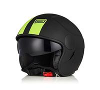 ORIGINE Casco Jet Moto Casco Scooter Moto Abierto con Visera Homologado ECE (Basic Fluo Yellow Black,S)