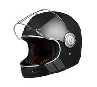 ORIGINE Casco Moto Integral Vintage ECE Homologado Cáscara de Fibra de Vidrio con Visera(Strip Black,L)