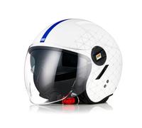 ORIGINE Casco Moto Jet Casco Moto Abierto Scooter con Doble Visera Homologado ECE 2206 ( Grid Matt White,S)